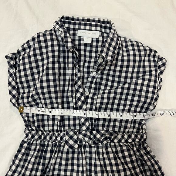 Charter Club Gingham Check Fit and Flare Dress sz 5 girl black and white - Picture 6 of 9
